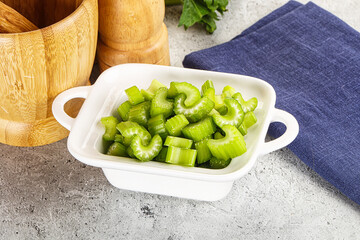 Vegan cuisine - Sliced celery stem