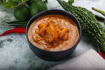 Indian cuisine - Masala with prawn