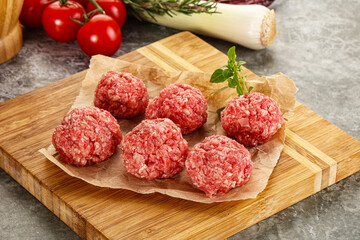 Raw beef meatball minced meat