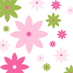 Fototapeta premium A flowers Pattern with Cute Flowers. Seamless Pattern Can Be Used for Wallpaper, Pattern Fills, Web Page Background