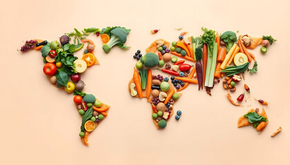 fresh veggies on a green backdrop - world food day. world vegetable day
