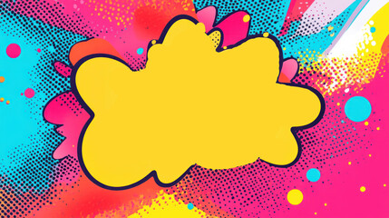 A colorful background with a yellow box in the middle