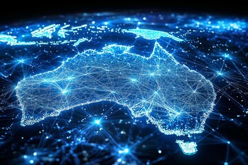Digital map of australia network connectivity created with generative ai