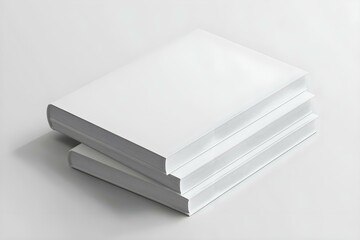 White Soft Cover Book Mockup, 3D Rendered on light gray background