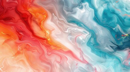 Obraz premium Generate an abstract background with rich watercolor elements and smooth swirling patterns, blending colors seamlessly to achieve a soothing and balanced visual effect