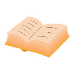 Thick open book. World book day. Literature, education concept. Vector illustration isolated on a white background.
