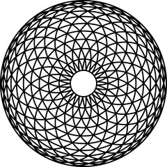 Torus yantra symbol isolated on png background. Sacred geometry symbol concept.	