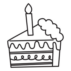 tart cake doodle illustration with transparent background