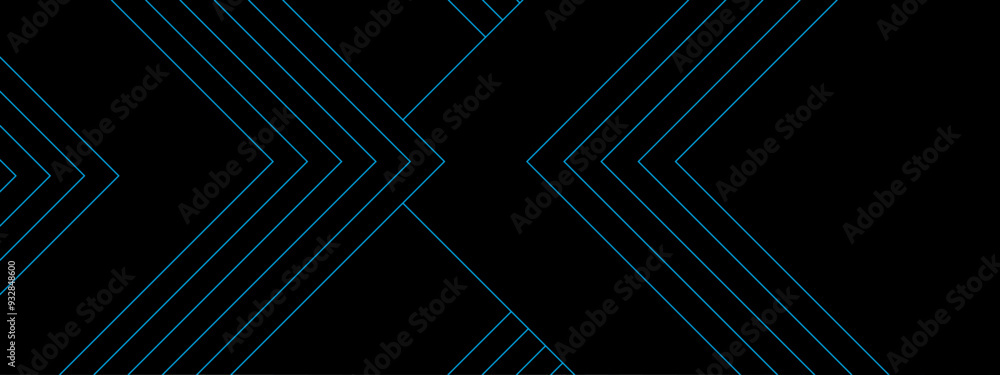 Aufkleber black and blue background set with abstract blue lines decoration. luxury triangles abstract blue me