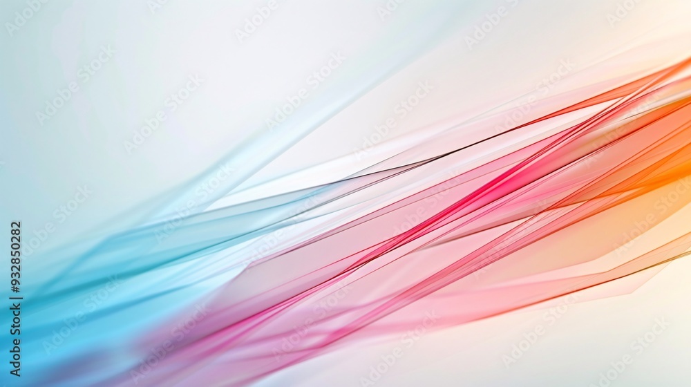 Poster a modern abstract design with intersecting lines and vibrant colors, providing ample copy space in t