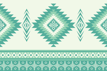 Green Pastel Color of Native American pattern, Navajo design. Native American ornament. Abstract geometric background traditional ethic for decoration, fabric, textile, fashion.