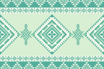 Green Pastel Color of Native American pattern, Navajo design. Native American ornament. Abstract geometric background traditional ethic for decoration, fabric, textile, fashion.