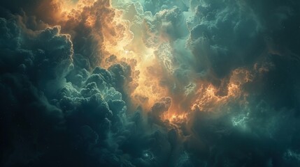 Produce a dreamy abstract background with ethereal nebulous clouds, celestial bodies, and soft glows, crafting a surreal digital dreamscape that sparks the imagination