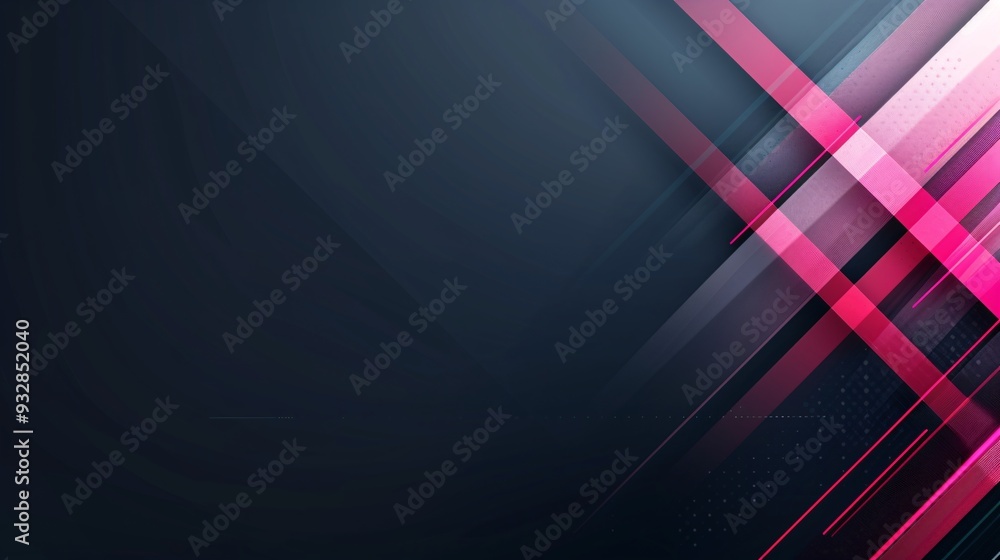 Poster a modern abstract design with intersecting lines and vibrant colors, providing ample copy space in t