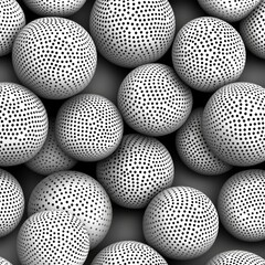 Creative 3D Sphere Dotted Pattern: Abstract Handdrawn Orb Texture for Seamless Backgrounds. Minimalist Geometric Design with Halftone Circles. Elegant AI-Generated Template for Graphic Design, UI, Web