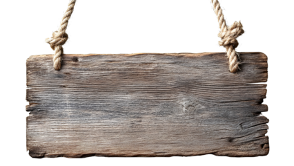 Rustic Wooden Sign with Rope Hanger