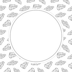 food and beverage circle frame in doodle style frame background