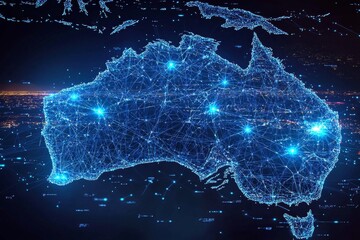 Digital map of australia network connectivity created with generative ai