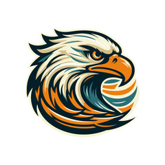 Vintage eagle head illustration on white background