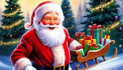 Santa Claus a jolly old man with a warm rosy complexion