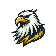 Vintage eagle head illustration on white background
