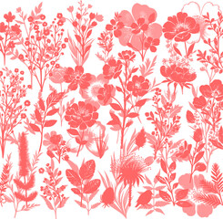 Fototapeta premium Botanic set of detailed various flowers and brunch. Luxury vintage floral collection for wedding invitation, wallpaper art or save the date card.
