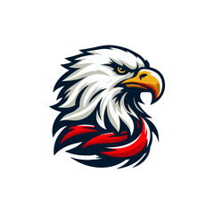Vintage eagle head illustration on white background