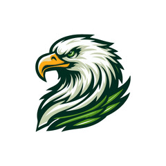 Vintage eagle head illustration on white background