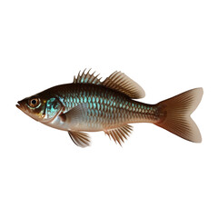 Obraz premium TRANSPARENT PNG ULTRA HD 8K A solitary Molly fish with vivid colors and flowing fins, swimming elegantly against a transparent background, highlighting its lively and graceful form