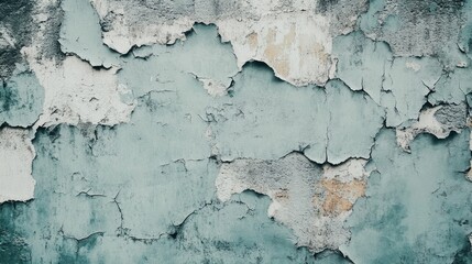 Obraz premium Faded old cement wall with layers of peeling paint, grunge texture and retro vibe -