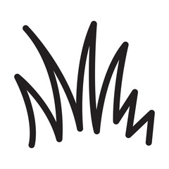 abstract grass doodle with transparent background