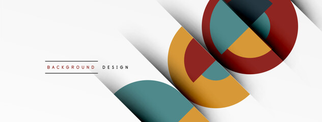 Geometric design abstract background - circles squares