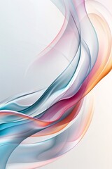 Naklejka premium An abstract design with fluid, wave-like patterns and a vibrant color scheme, leaving a large area for copy space on the right.