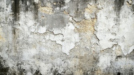 Fototapeta premium Old cement wall with a rough, uneven surface, aged and gritty, urban decay texture
