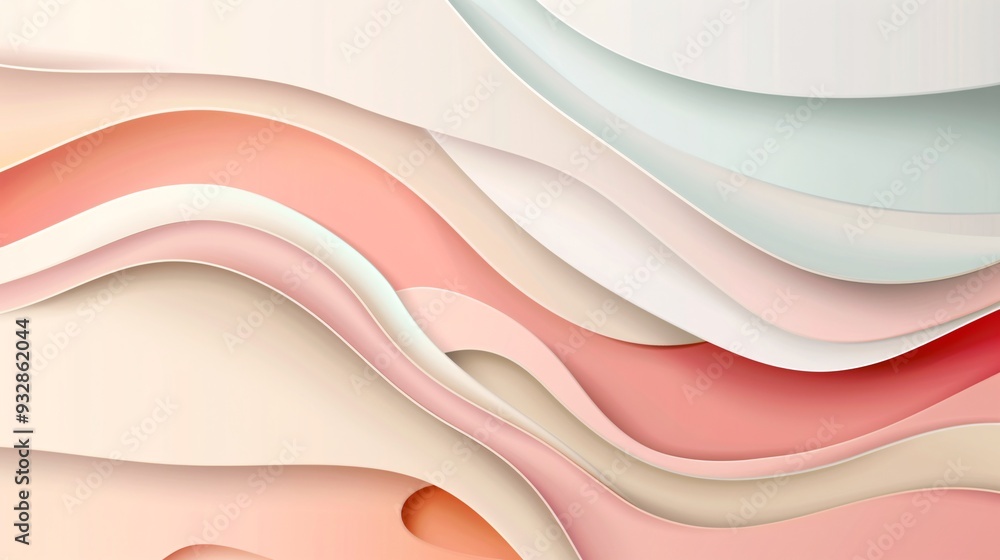 Poster a contemporary abstract background with layered shapes and soft gradients, providing ample space for