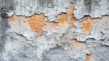 Obraz premium Old cement wall with chipping stucco, rustic and worn surface, urban decay texture