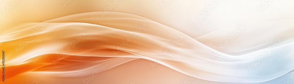 Aufkleber abstract flowing waves in warm orange and cool blue tones, creating a serene and dynamic visual expe