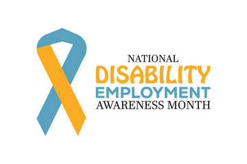 national disability employment awareness. banner background vector illustration with awareness design