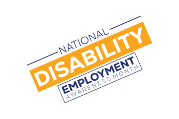 national disability employment awareness. banner background vector illustration with awareness design