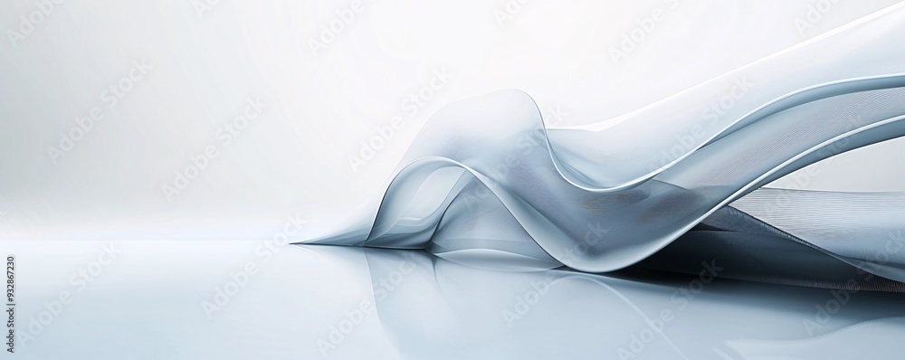 Aufkleber an abstract composition with a mix of sharp lines and soft curves, leaving plenty of copy space at t