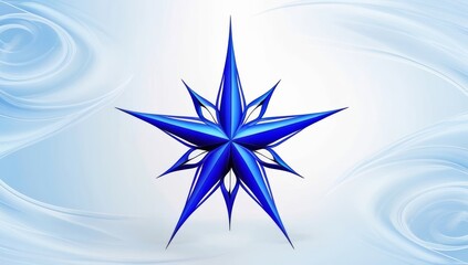 Obraz premium Vibrant blue abstract star shape with intricately