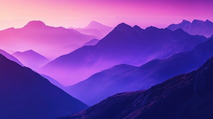 Fototapeta premium Purple mountain landscape at dusk, tranquil and majestic, peaceful nature scene