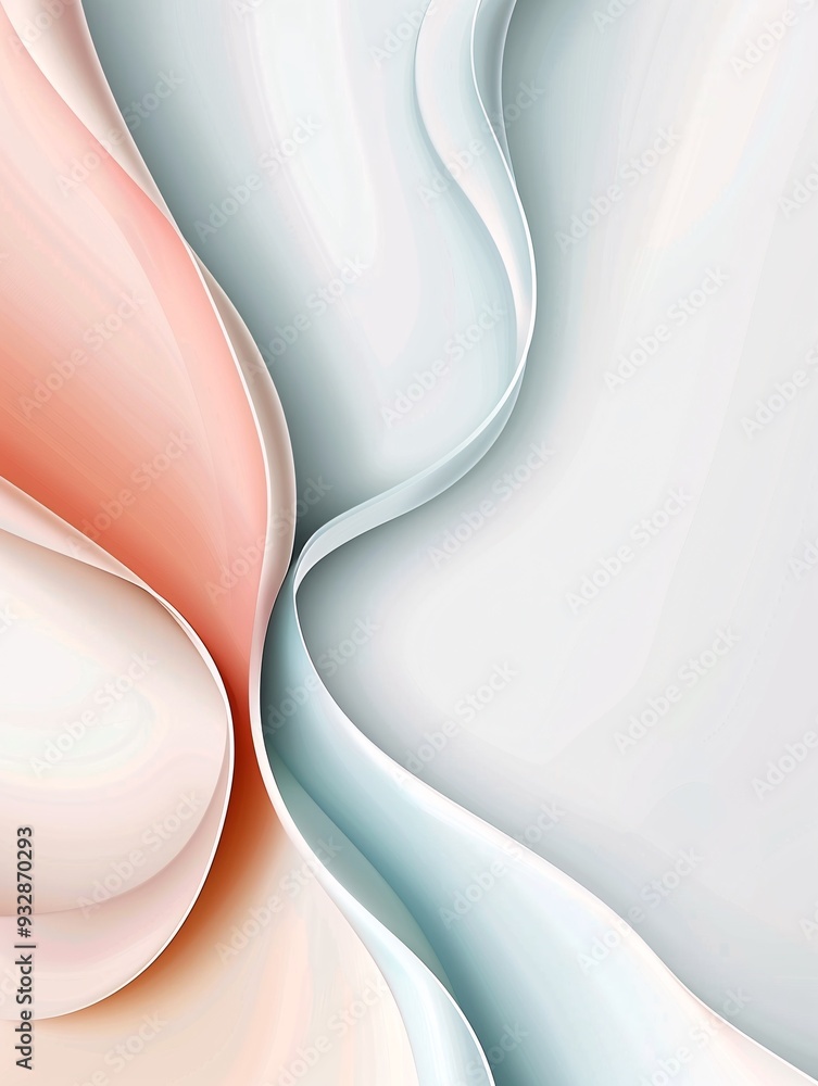Poster a minimalist abstract design with smooth gradients and soft hues, featuring a large area for copy sp