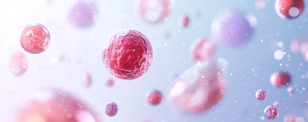 stem cell under a microscope, showcasing biology research with soft colors and detailed structure