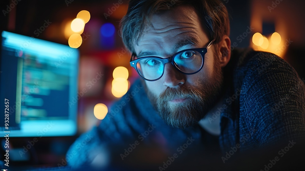 Poster Computer science teacher doing online tutoring telling students in online videocall about ways to fix computing bugs IT professional teaching disciples in webinar how to do programming : Generative AI