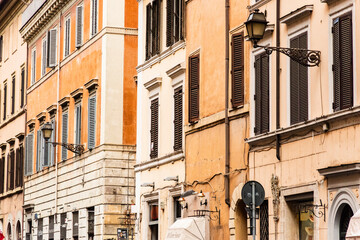 Italy, Rome. Via di Ripetta (aka Via Ripetta) buildings.