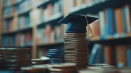 Investment in knowledge student loan scholarships Fee College tuition Tuition payment Learn Study Graduation Finance Student debt Cost Give Money Student Pay Student loan Financial : Generative AI