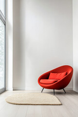 Modern living room in a luxury property withe stylish furniture. Residential interior design composition.