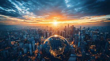 globe of digital world