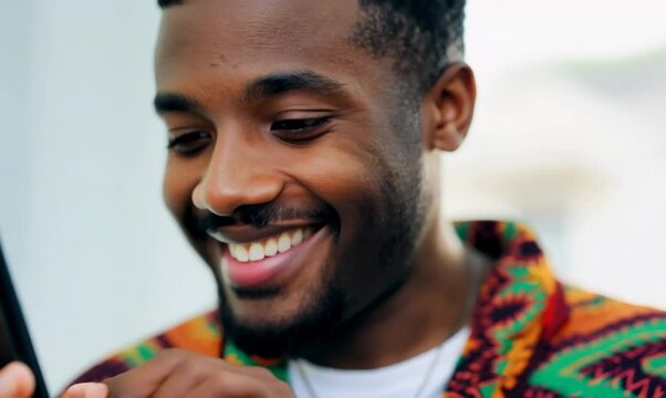Senegalese Man Shopping Online for Fashion Deals